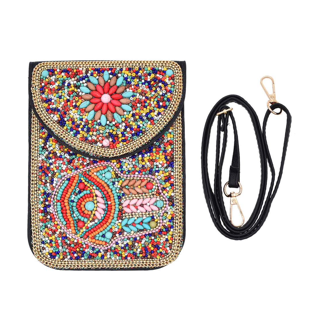 Olivenorma Bohemian Beaded Evil Eye Hamsa Mobile Phone Bag - Hamsa - image 9