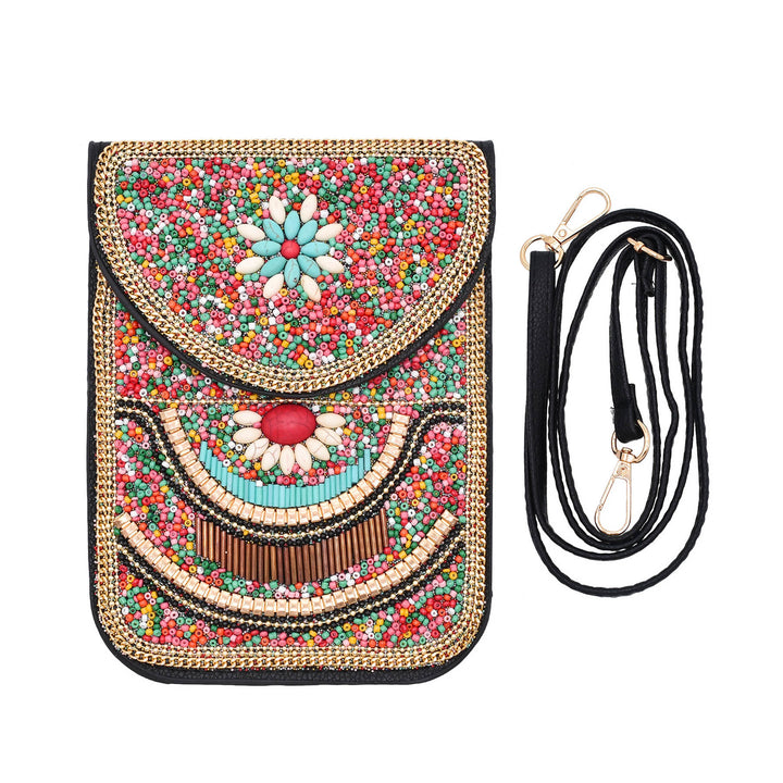 Olivenorma Ethnic Style Beaded Crossbody Mobile Phone Bag - Color - image 12