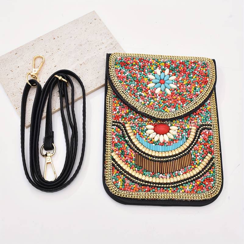 Olivenorma Ethnic Style Beaded Crossbody Mobile Phone Bag - image 15