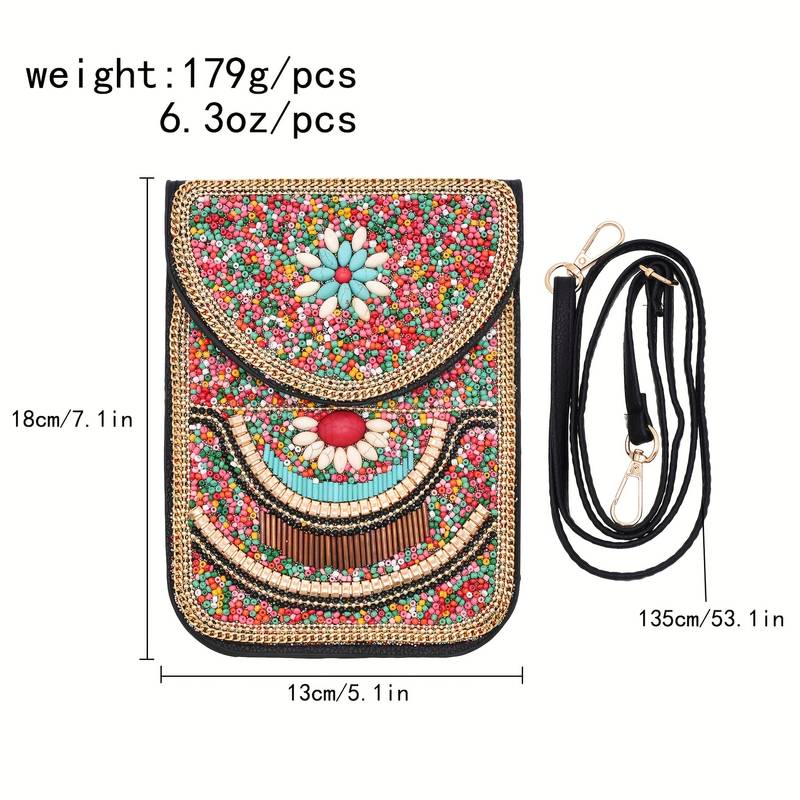 Olivenorma Ethnic Style Beaded Crossbody Mobile Phone Bag - image 20