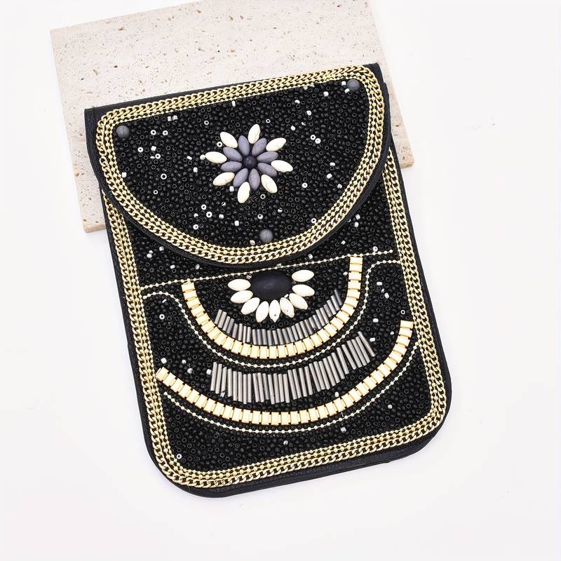 Olivenorma Ethnic Style Beaded Crossbody Mobile Phone Bag - image 1