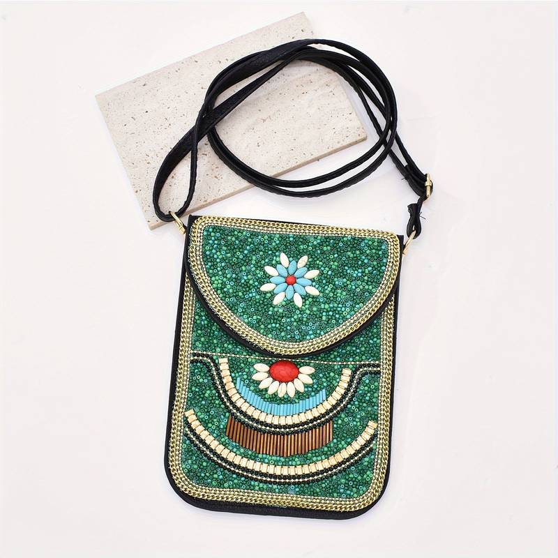 Olivenorma Ethnic Style Beaded Crossbody Mobile Phone Bag - image 8