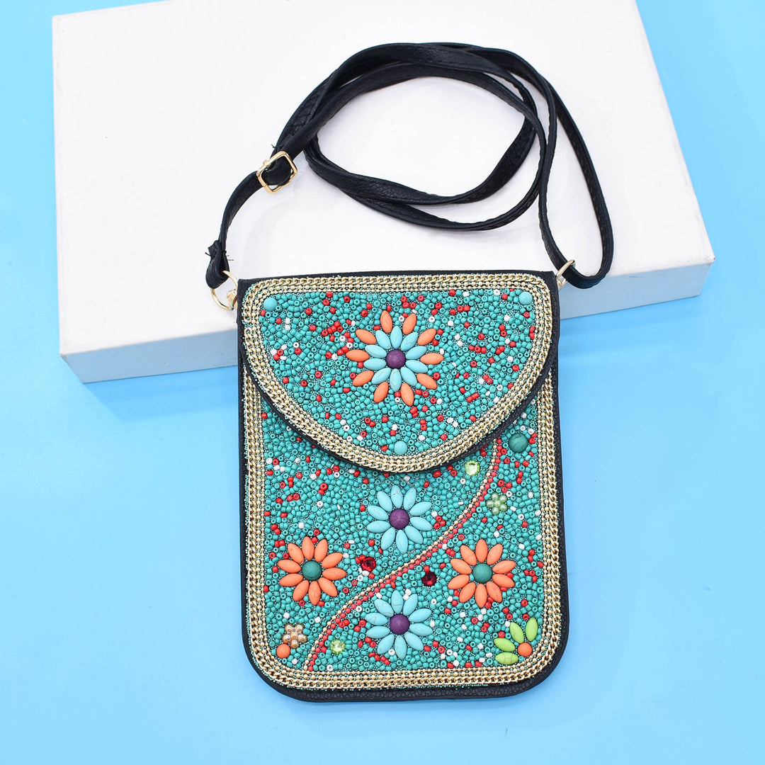 Olivenorma Bohemian Beaded Flower Mobile Phone Bag - image 2