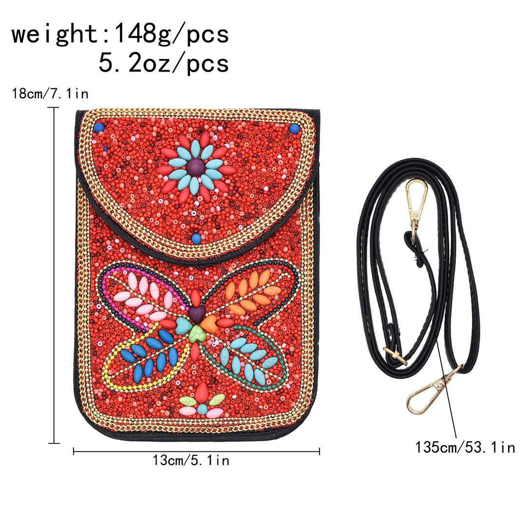 Olivenorma Bohemian Beaded Flower Mobile Phone Bag - image 36