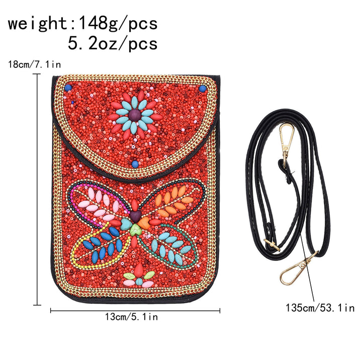Olivenorma Bohemian Beaded Flower Mobile Phone Bag - image 36