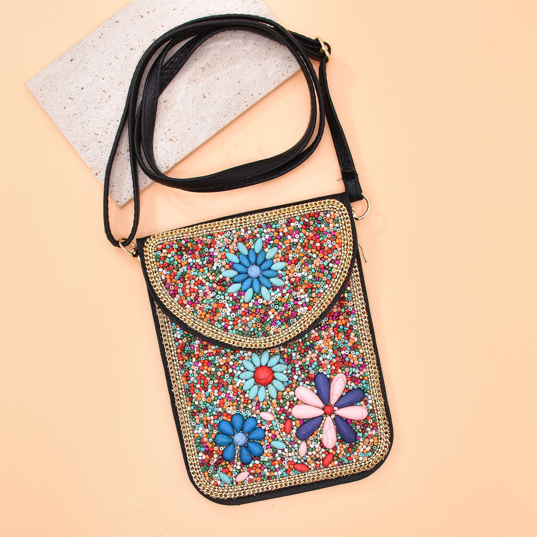 Olivenorma Bohemian Beaded Flower Mobile Phone Bag - image 11