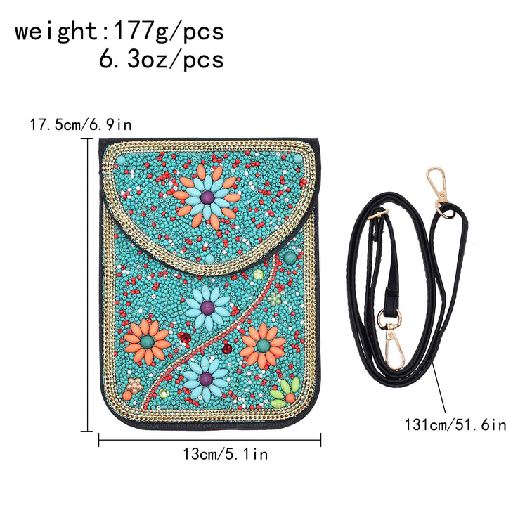 Olivenorma Bohemian Beaded Flower Mobile Phone Bag - image 7