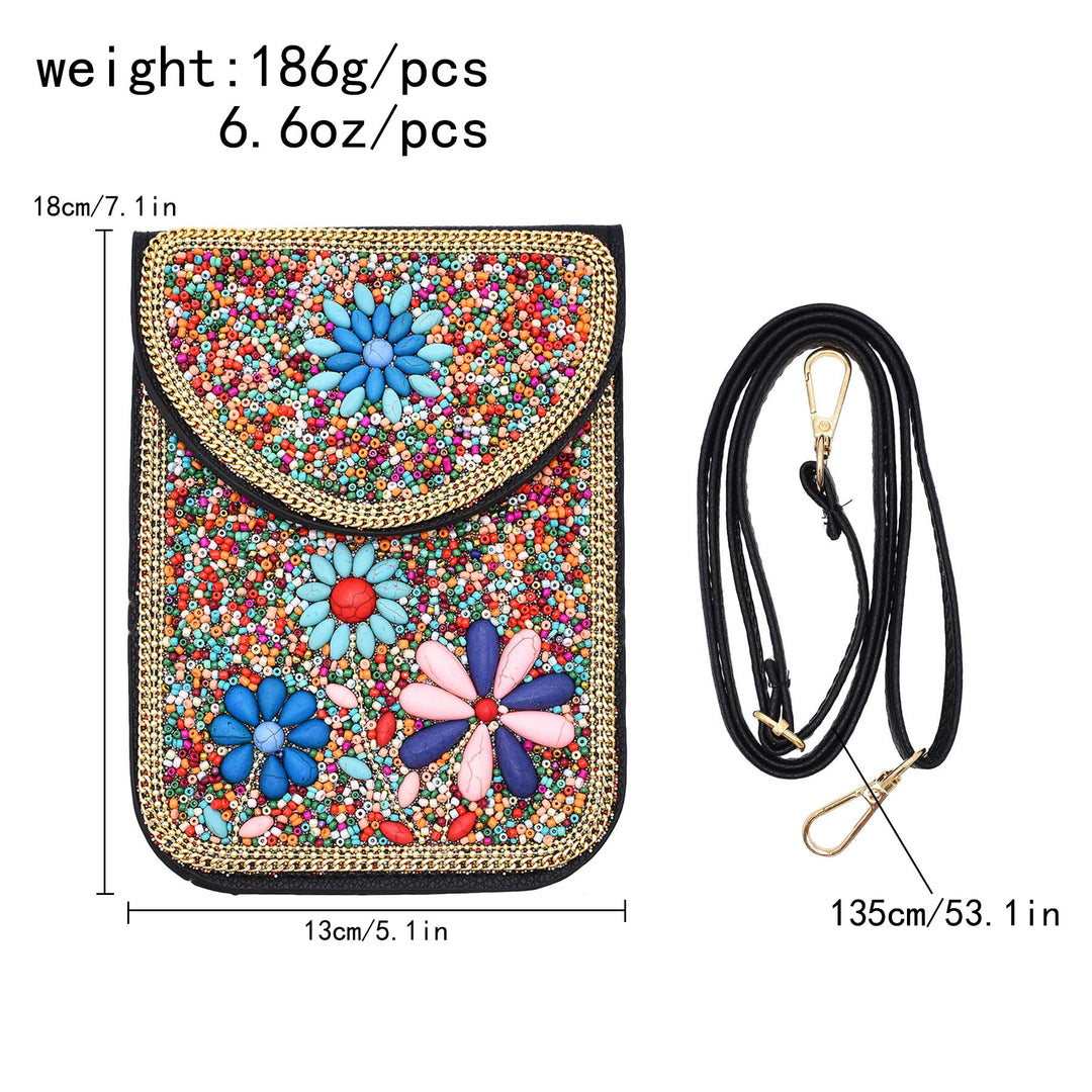 Olivenorma Bohemian Beaded Flower Mobile Phone Bag - image 16