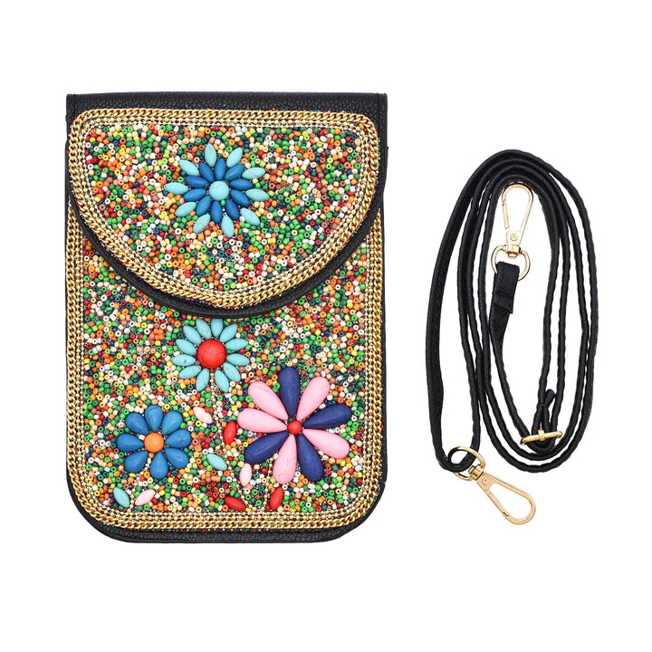 Olivenorma Bohemian Beaded Flower Mobile Phone Bag - Grass Green & Flowers - image 40