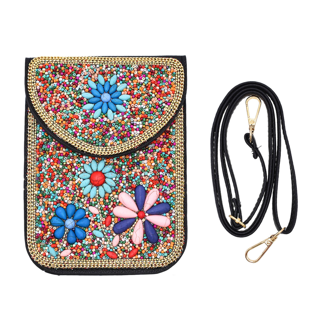 Olivenorma Bohemian Beaded Flower Mobile Phone Bag - Color & Flowers - image 8