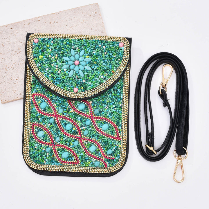 Olivenorma Bohemian Beaded Flower Mobile Phone Bag - image 19