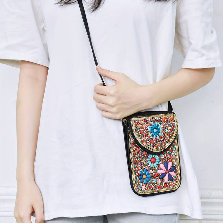 Olivenorma Bohemian Beaded Flower Mobile Phone Bag - image 9
