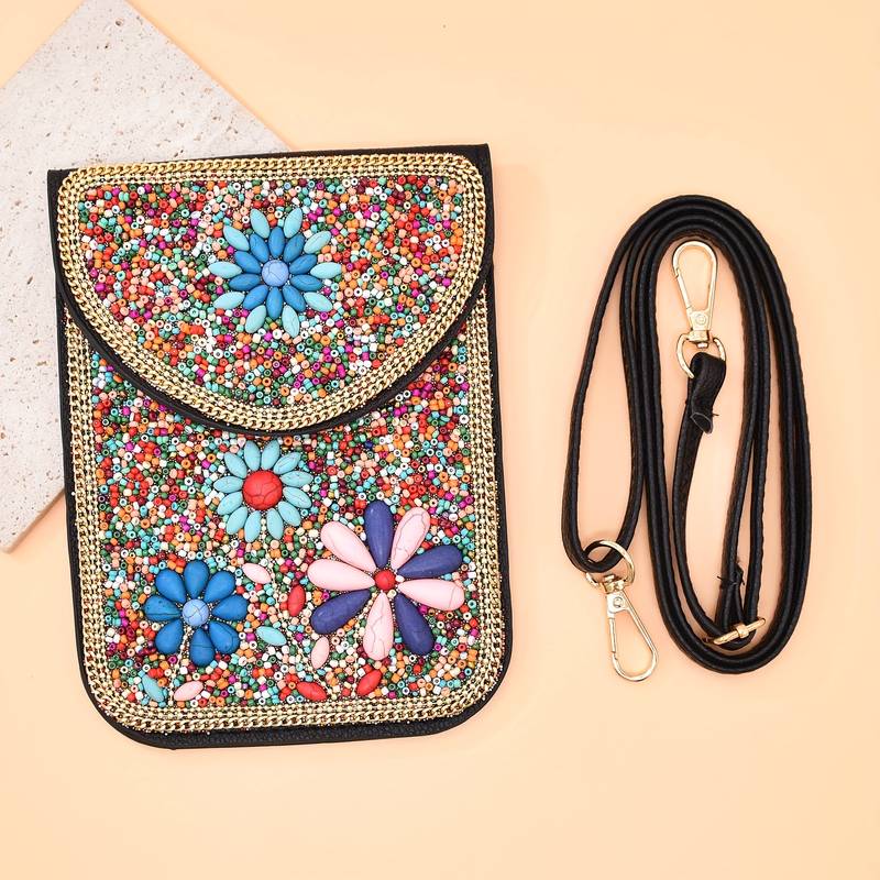 Olivenorma Bohemian Beaded Flower Mobile Phone Bag - image 10