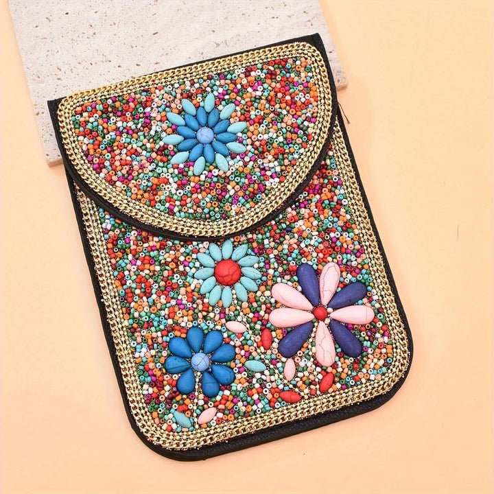 Olivenorma Bohemian Beaded Flower Mobile Phone Bag - image 12