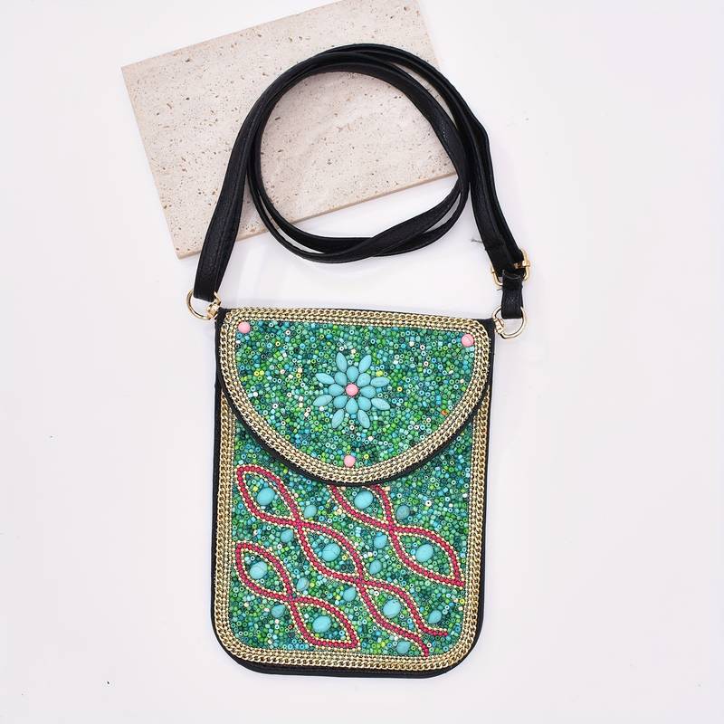Olivenorma Bohemian Beaded Flower Mobile Phone Bag - image 20