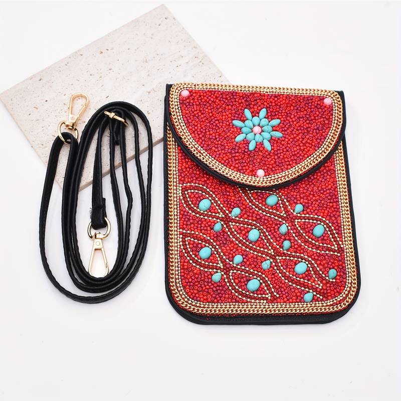 Olivenorma Bohemian Beaded Flower Mobile Phone Bag - image 26