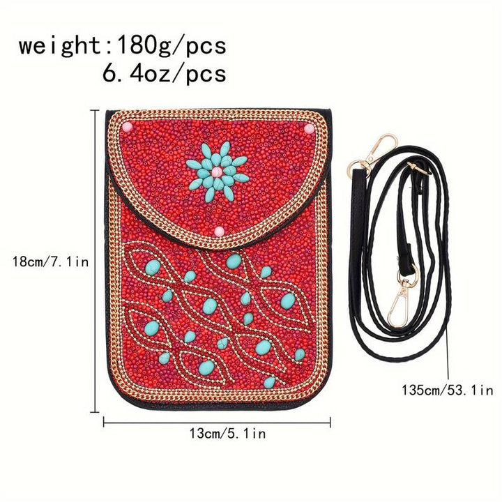 Olivenorma Bohemian Beaded Flower Mobile Phone Bag - image 31