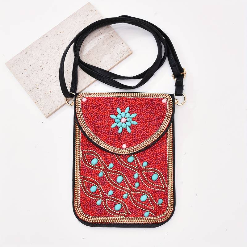 Olivenorma Bohemian Beaded Flower Mobile Phone Bag - image 25