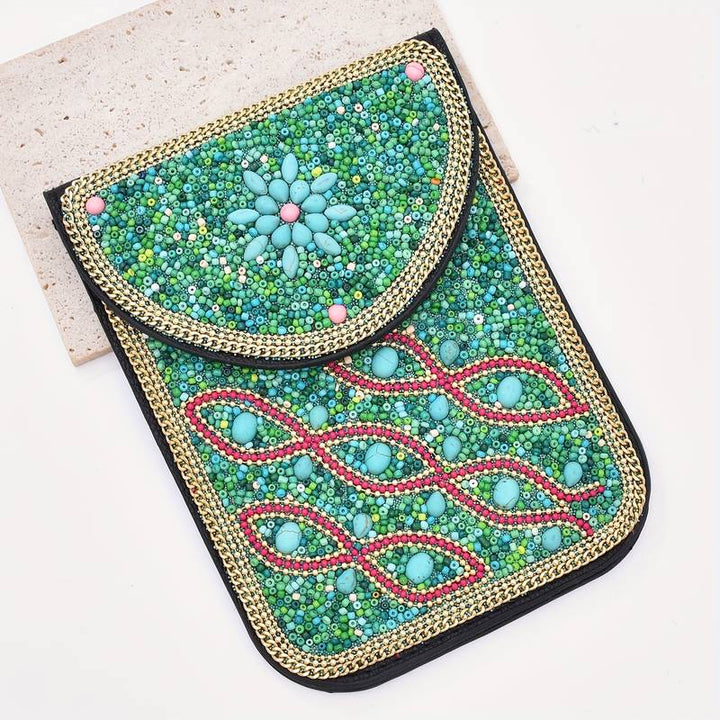 Olivenorma Bohemian Beaded Flower Mobile Phone Bag - image 21