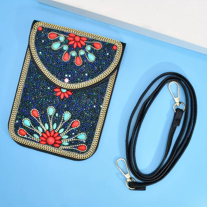 Olivenorma Ethnic Style Beaded Crossbody Mobile Phone Bag - image 3