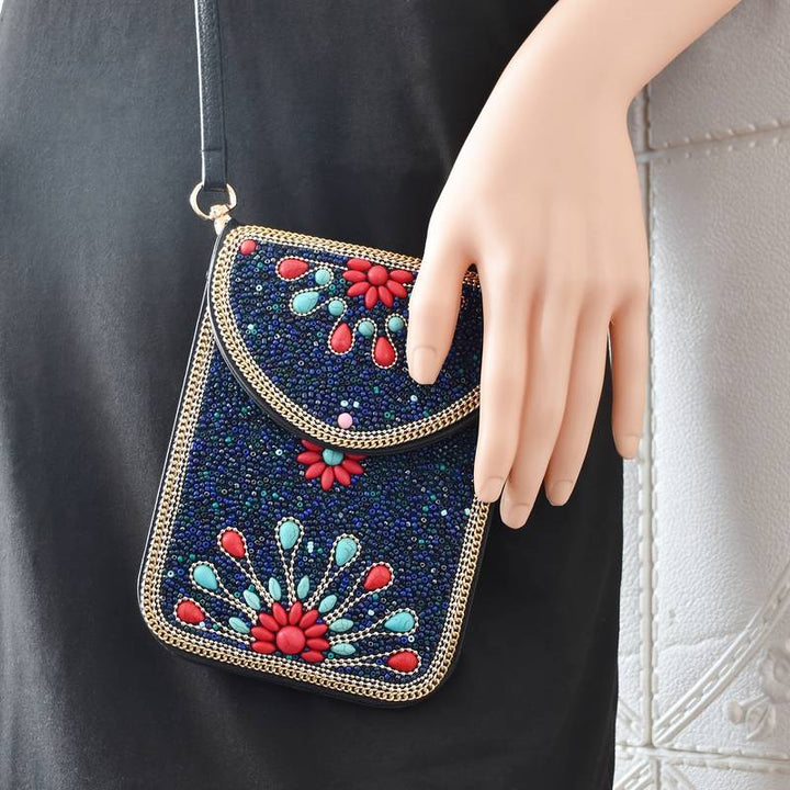 Olivenorma Ethnic Style Beaded Crossbody Mobile Phone Bag - image 2