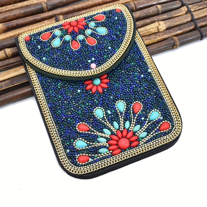 Olivenorma Ethnic Style Beaded Crossbody Mobile Phone Bag - image 6