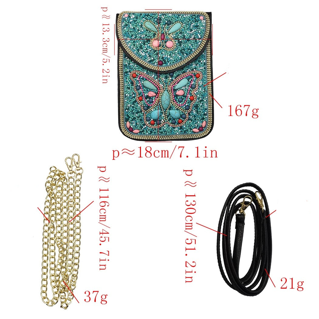 Olivenorma Bohemian Natural Stone Rice Beads Mobile Phone Bag - image 10