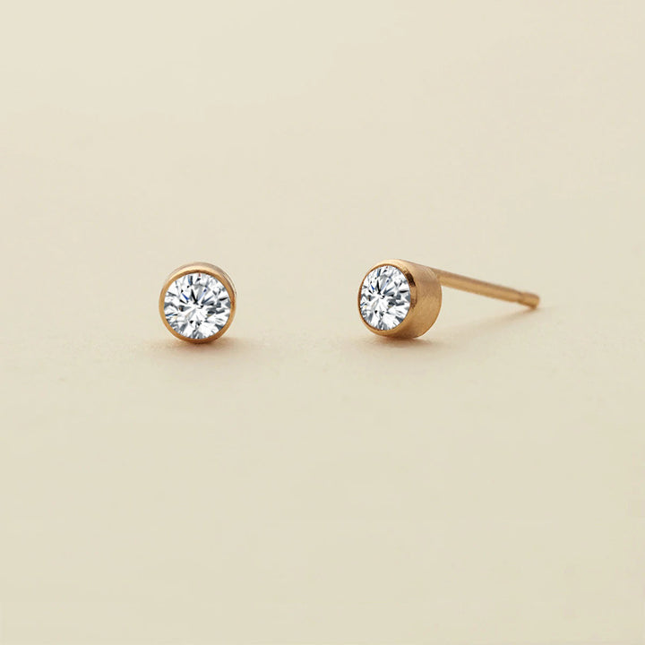 Olivenorma Birthstone Zircon Simple Earrings - April-Simulated Diamond - image 7