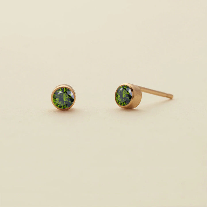 Olivenorma Birthstone Zircon Simple Earrings - August-Peridot - image 15
