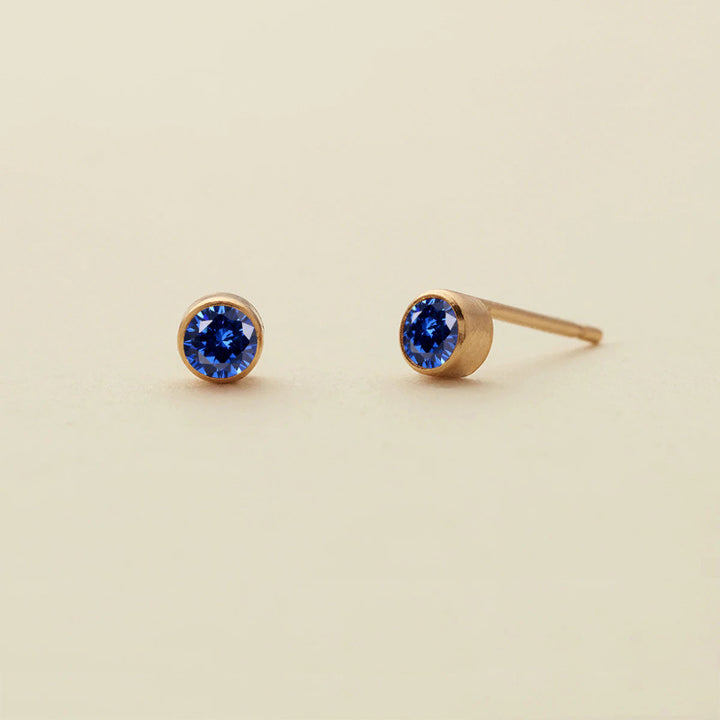 Olivenorma Birthstone Zircon Simple Earrings - September-Sapphire - image 17