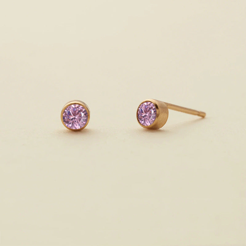 Olivenorma Birthstone Zircon Simple Earrings - October-Tourmaline - image 19