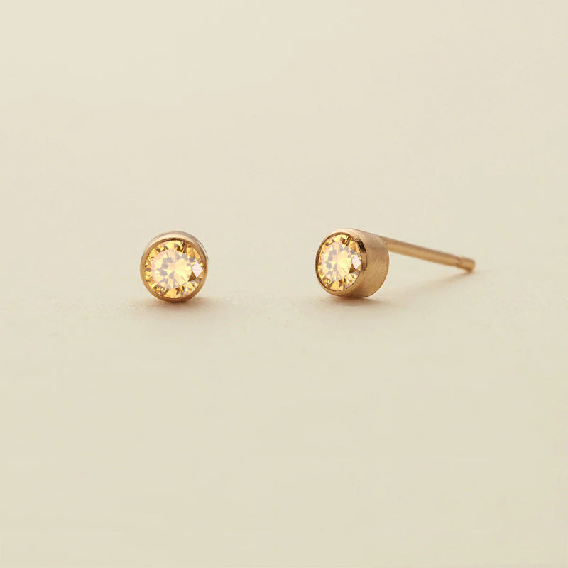 Olivenorma Birthstone Zircon Simple Earrings - November-Citrine - image 21