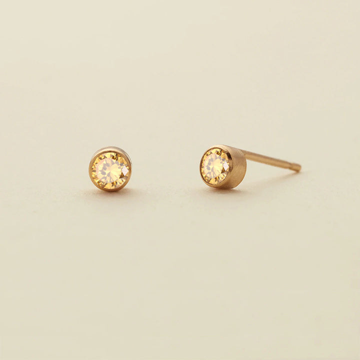 Olivenorma Birthstone Zircon Simple Earrings - November-Citrine - image 21