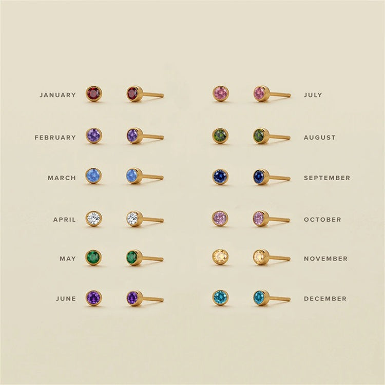 Olivenorma Birthstone Zircon Simple Earrings - image 25