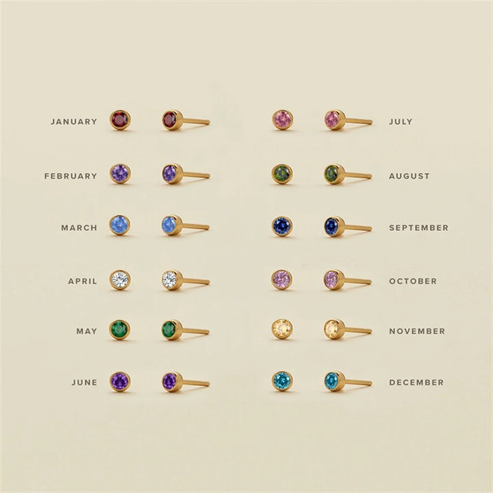 Olivenorma Birthstone Zircon Simple Earrings - image 25