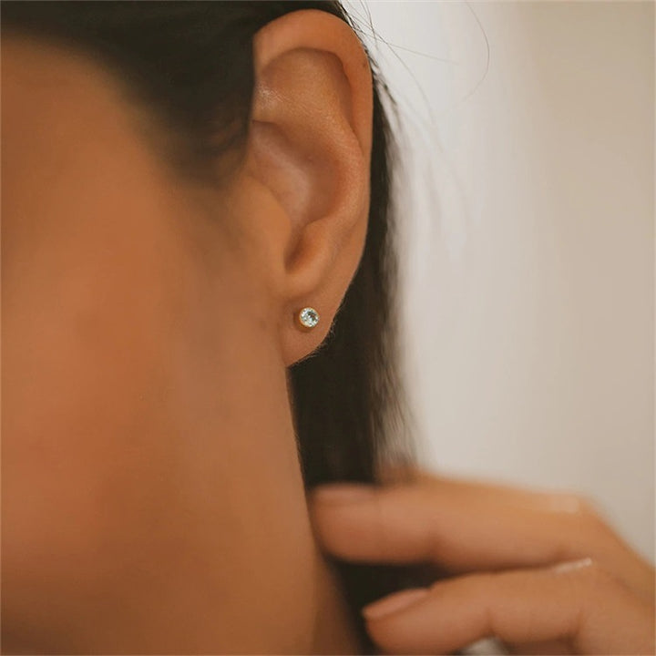Olivenorma Birthstone Zircon Simple Earrings - image 27