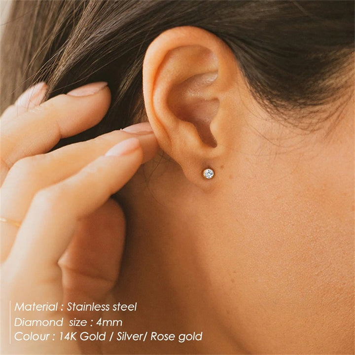 Olivenorma Birthstone Zircon Simple Earrings - image 0