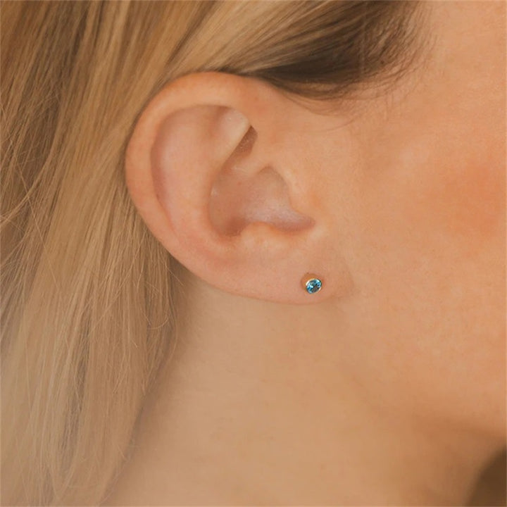 Olivenorma Birthstone Zircon Simple Earrings - image 28