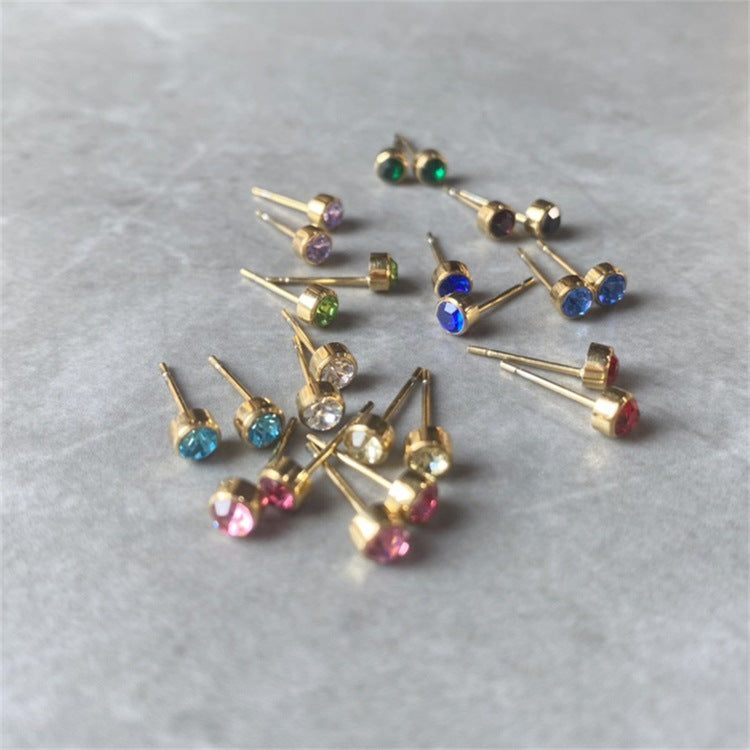 Olivenorma Birthstone Zircon Simple Earrings - image 35