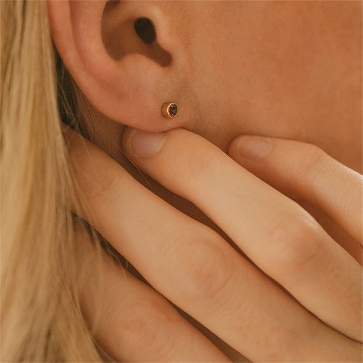 Olivenorma Birthstone Zircon Simple Earrings - image 31