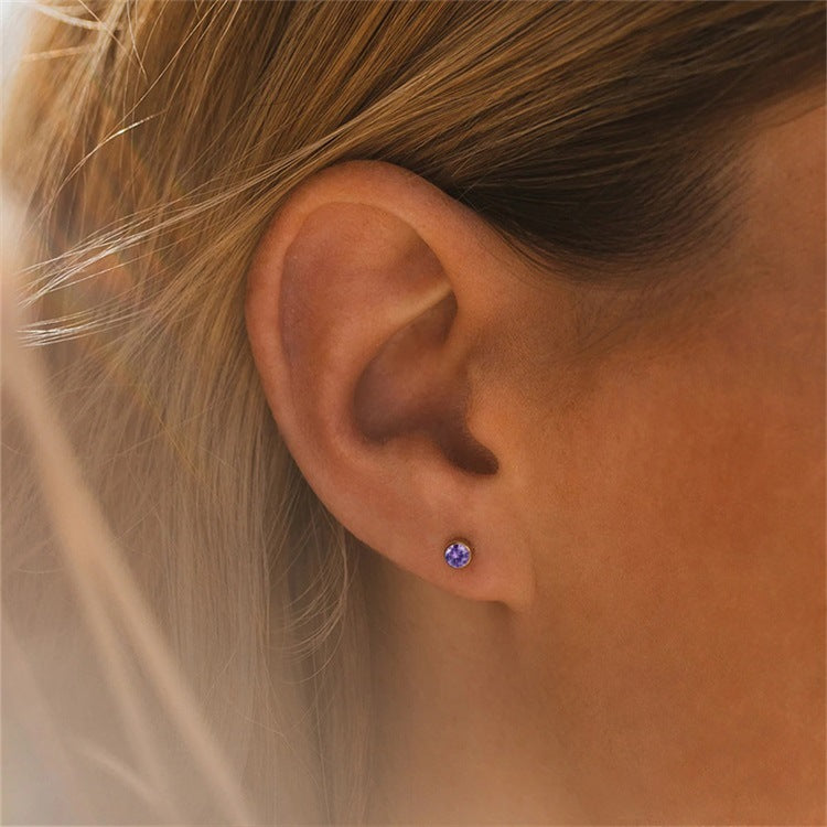 Olivenorma Birthstone Zircon Simple Earrings - image 29