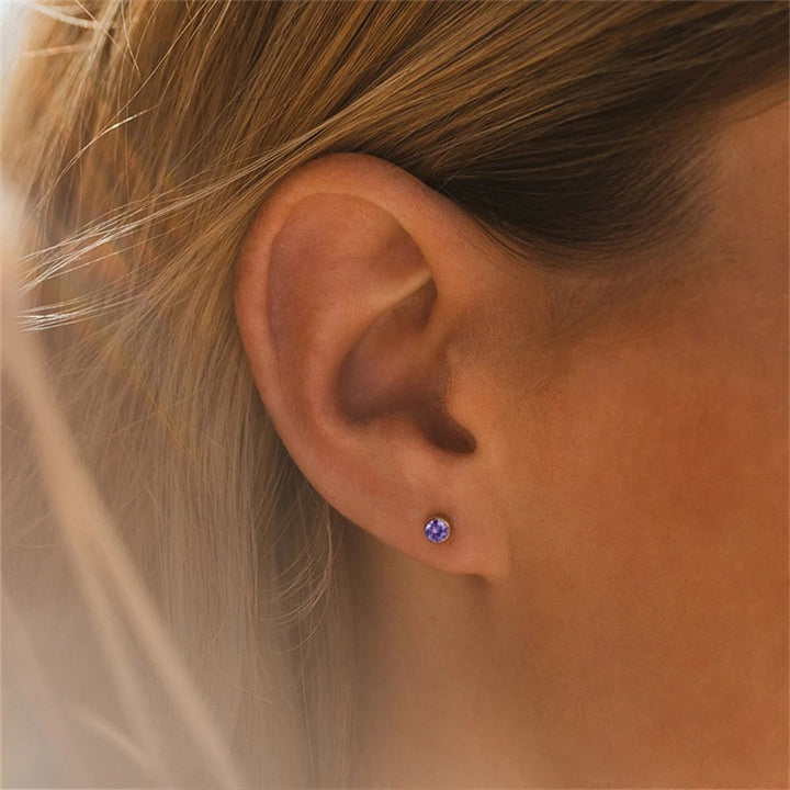 Olivenorma Birthstone Zircon Simple Earrings - image 29