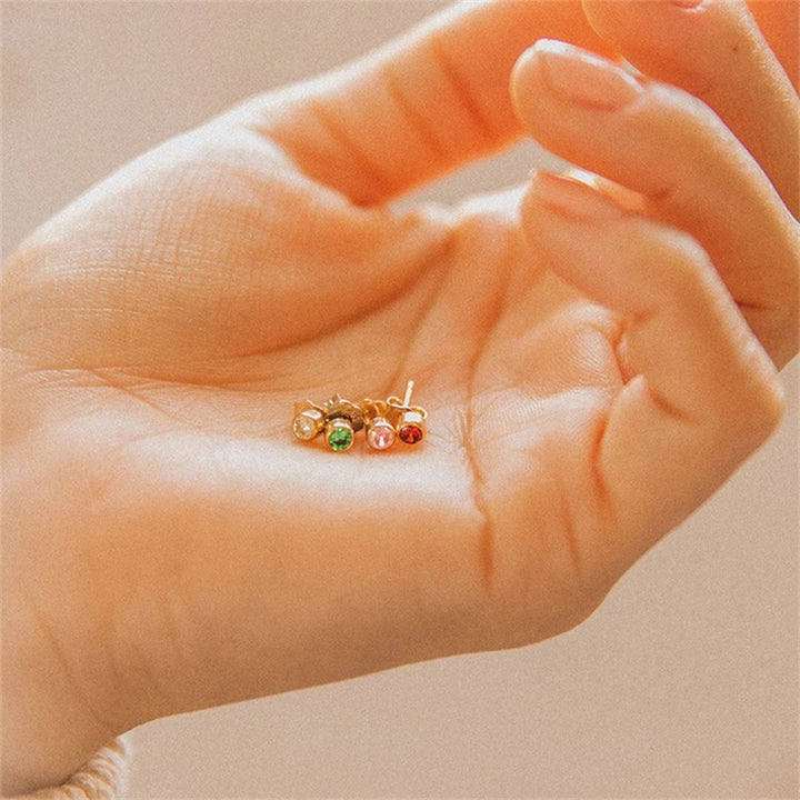 Olivenorma Birthstone Zircon Simple Earrings - image 33