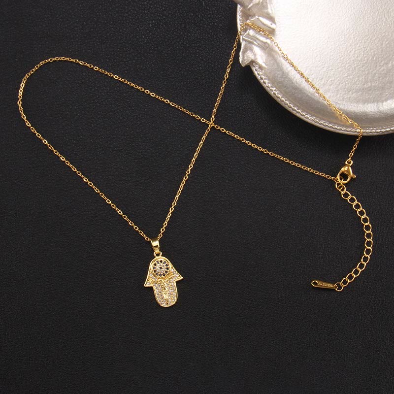Olivenorma "Good Fortune" Hamsa With Evil Eye Necklace  - Gold Hamsa - image 11