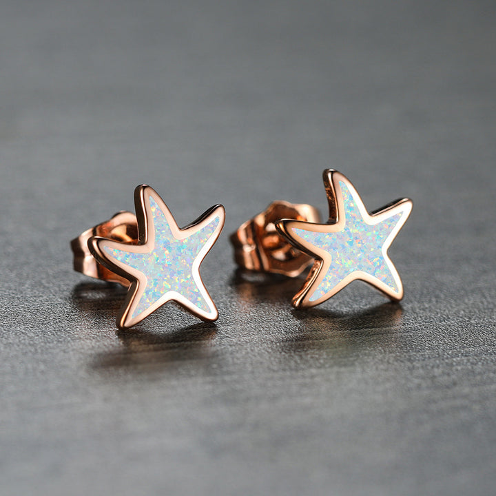 Olivenorma Blue Opal Starfish Earrings - image 19