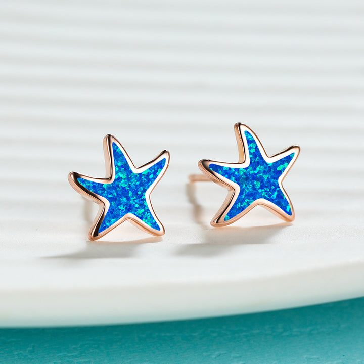 Olivenorma Blue Opal Starfish Earrings - image 7