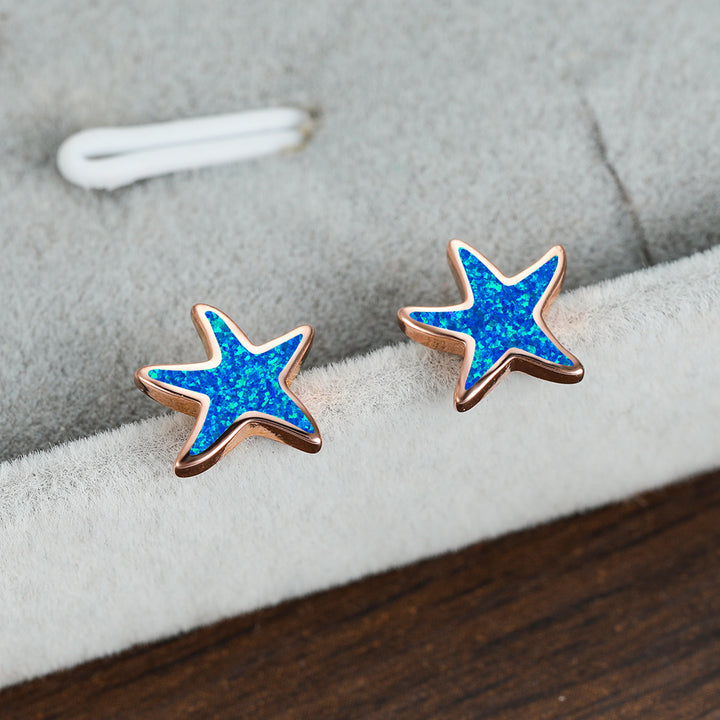 Olivenorma Blue Opal Starfish Earrings - image 8