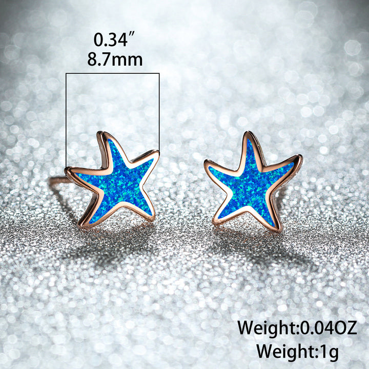 Olivenorma Blue Opal Starfish Earrings - image 9