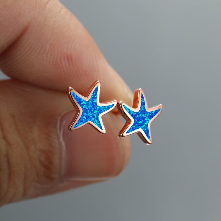 Olivenorma Blue Opal Starfish Earrings - image 6