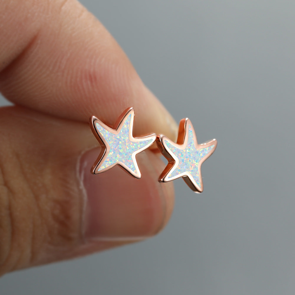 Olivenorma Blue Opal Starfish Earrings - image 18